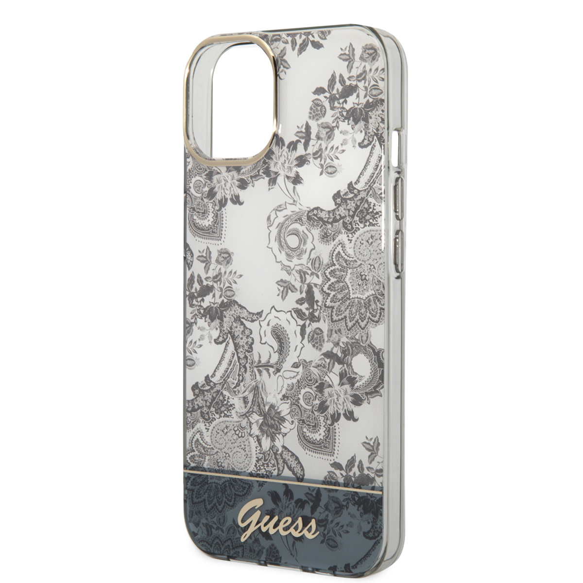 GUESS iPhone 14 Plus hoesje - Porselein Collectie - Grijs - detail 4