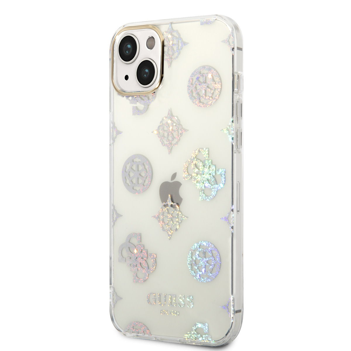 GUESS iPhone 14 Plus hoesje - Peony Glitter - Wit - detail 1