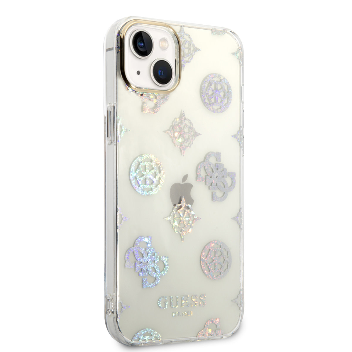 GUESS iPhone 14 Plus hoesje - Peony Glitter - Wit - detail 3