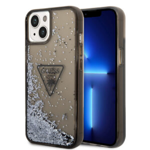 GUESS iPhone 14 Plus hoesje - Liquid Glitter - Doorzichtig - Zwart - productfoto