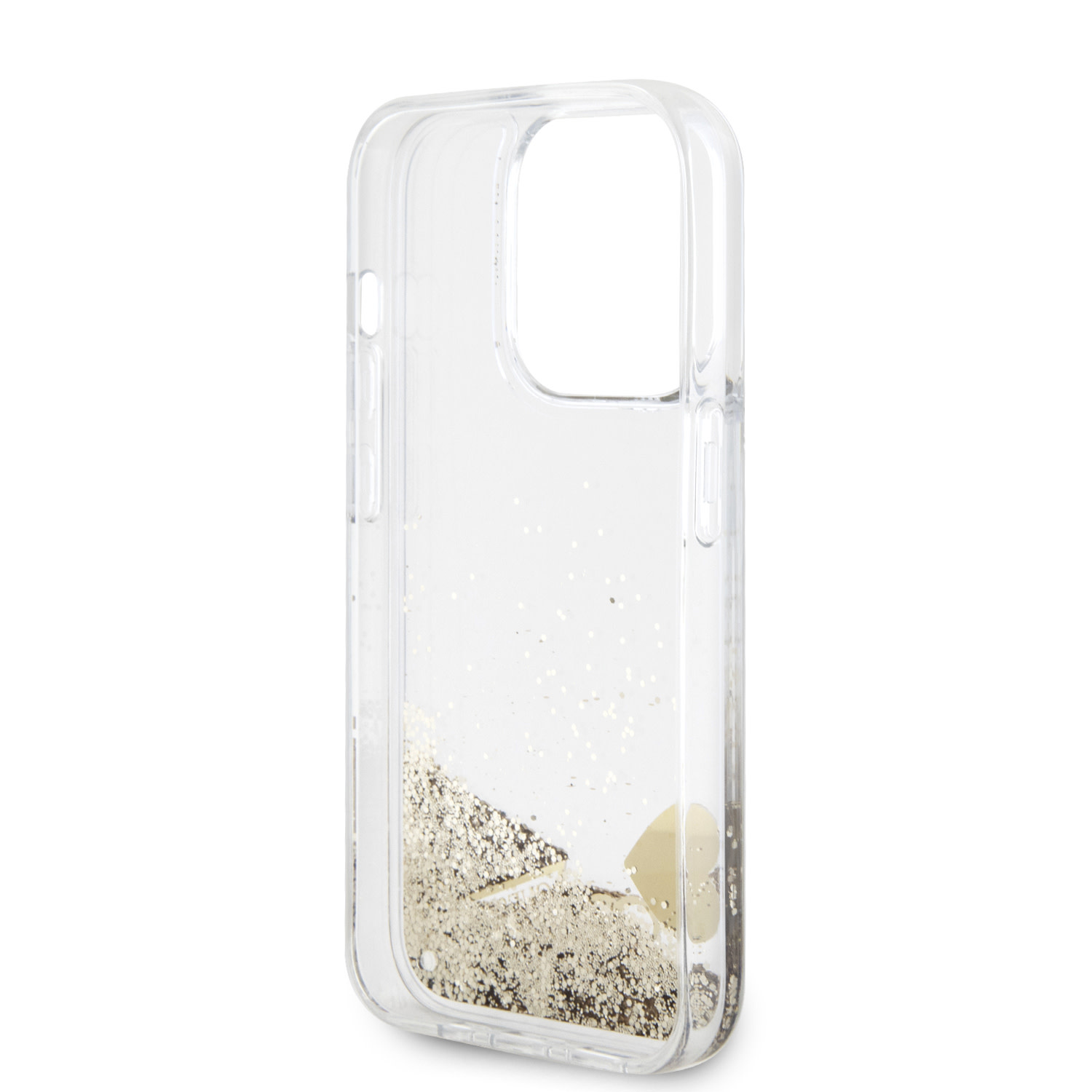 GUESS iPhone 15 Pro hoesje - Liquid Glitter - Charm Pattern - Goud - detail 5