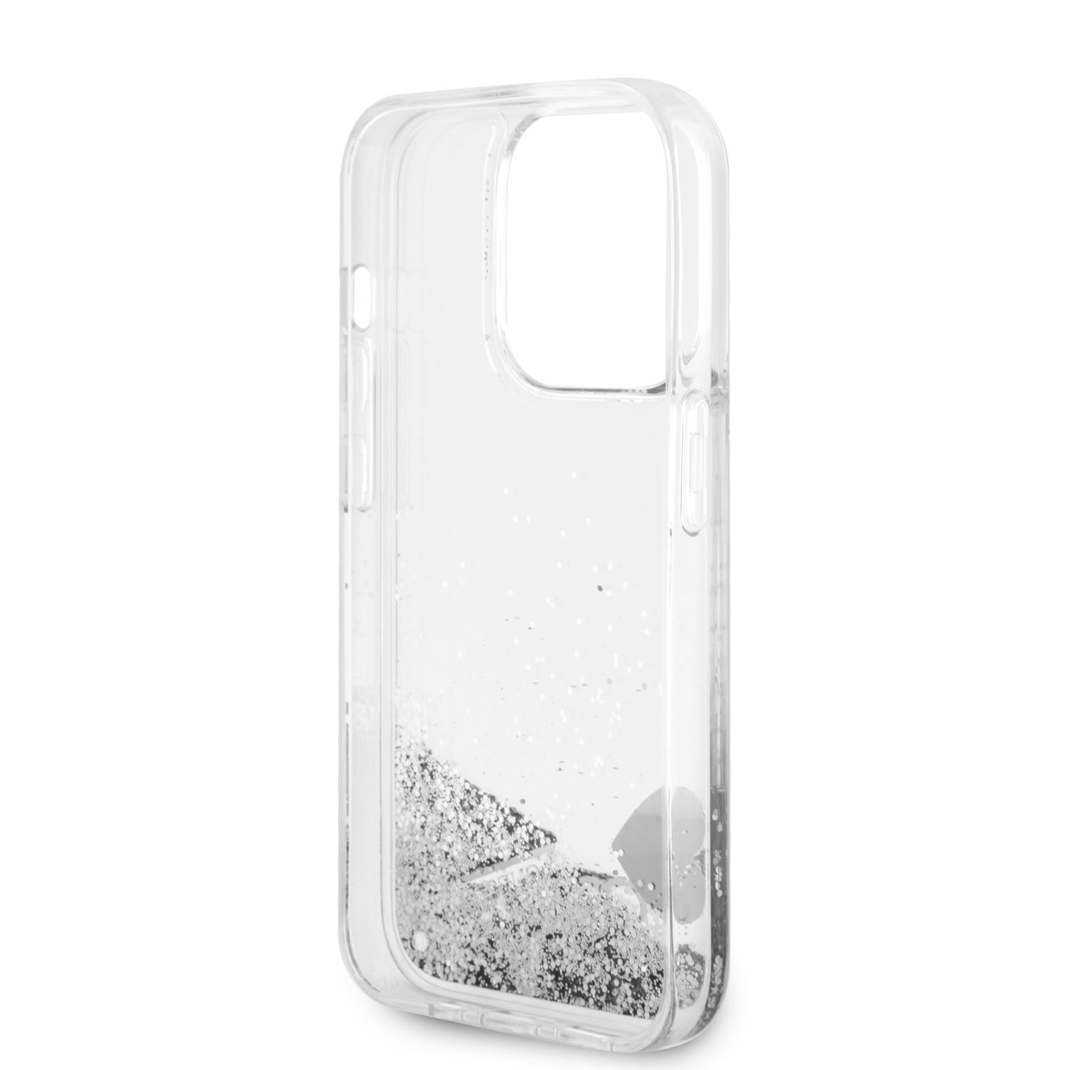 GUESS iPhone 15 Pro hoesje - Liquid Glitter - Charm Pattern - Zilver - detail 6
