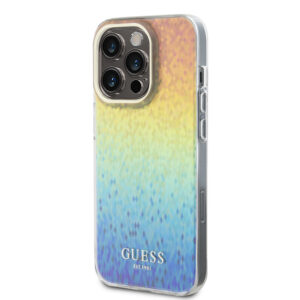 GUESS iPhone 15 Pro hoesje - Faceted Mirror Disco Pattern - Iridescent - productfoto