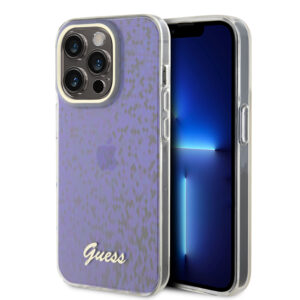 GUESS iPhone 15 Pro Hardcase hoesje - Faceted Mirror - Disco Paars - productfoto