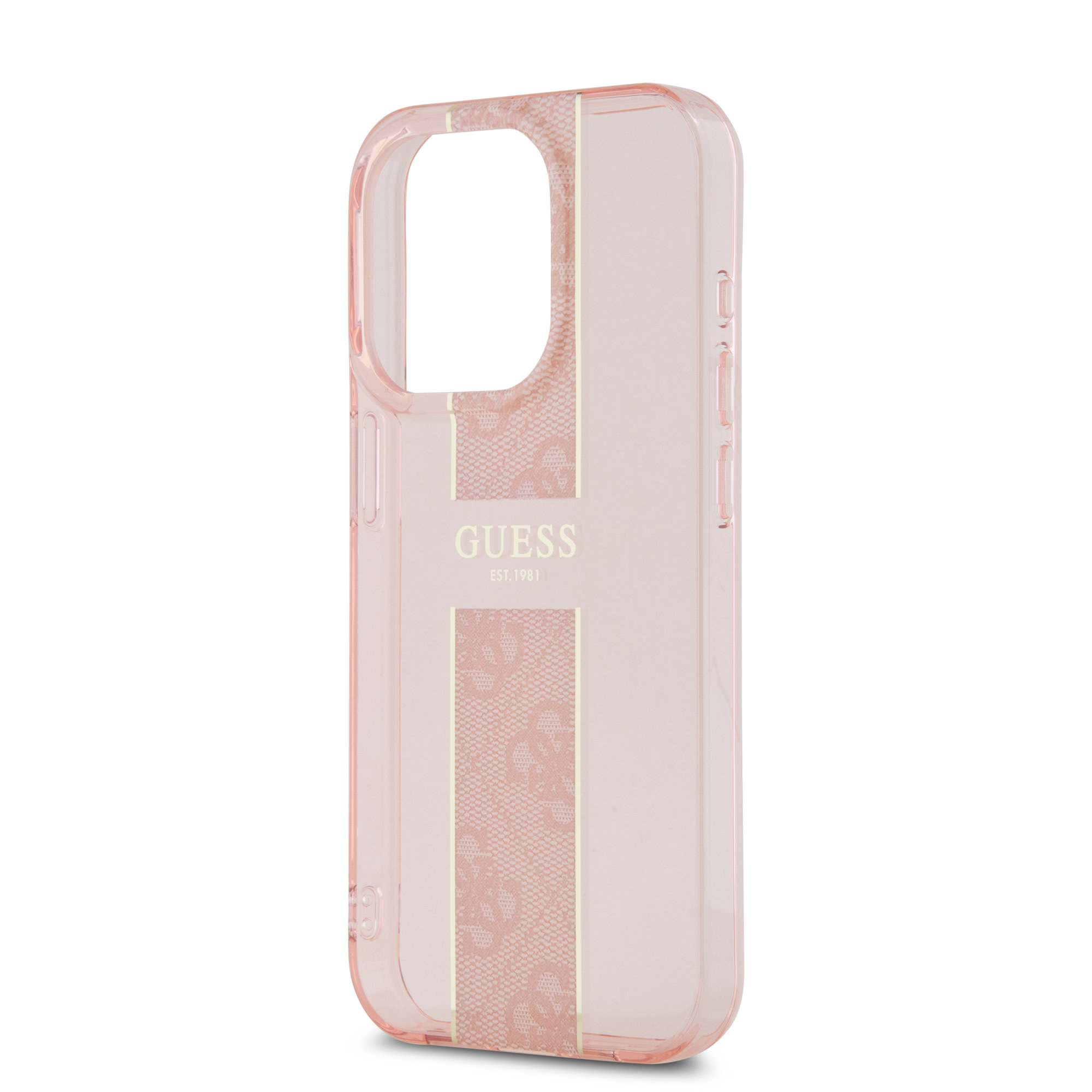 GUESS iPhone 15 Pro hoesje IML 4G Stripe - Roze - detail 3