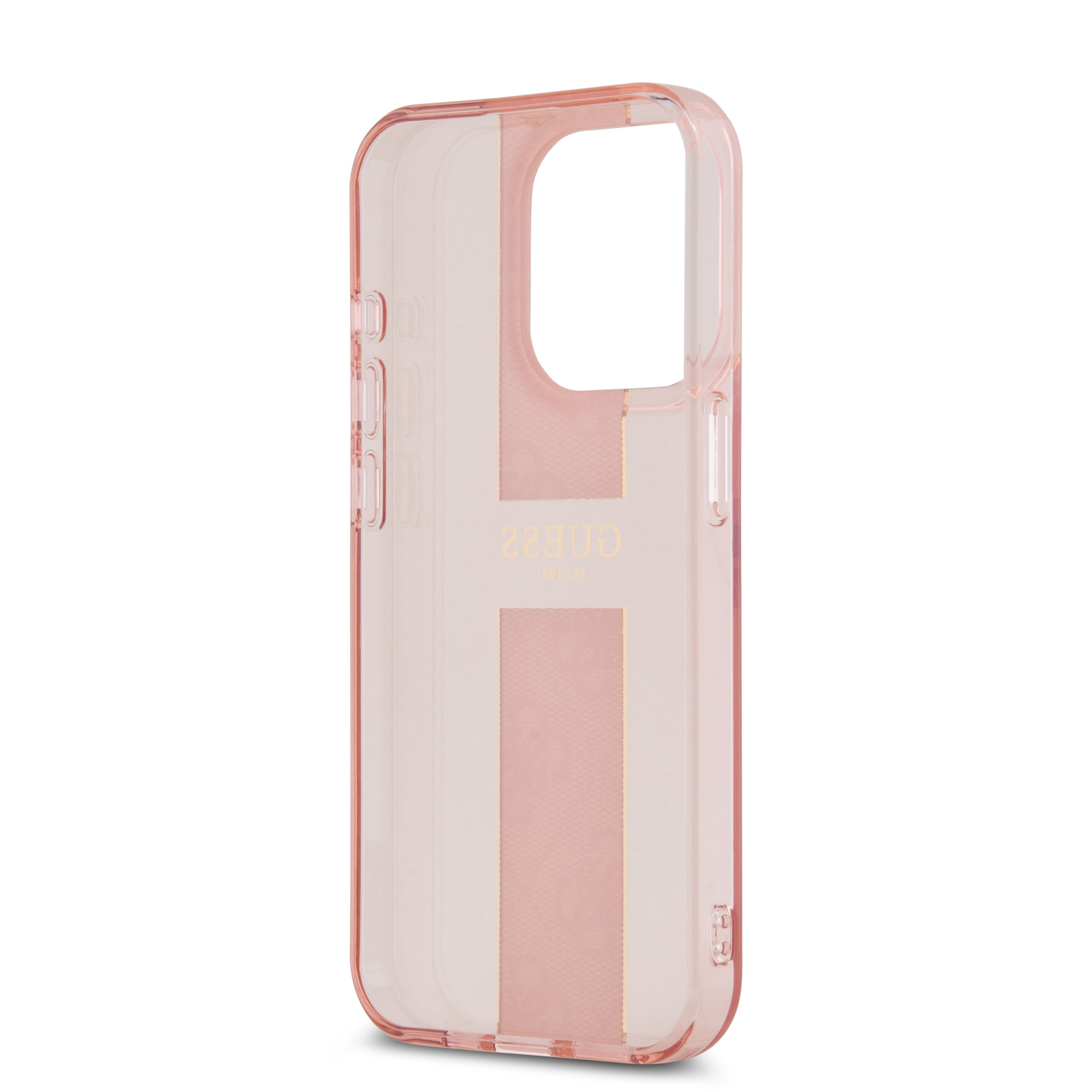 GUESS iPhone 15 Pro hoesje IML 4G Stripe - Roze - detail 4