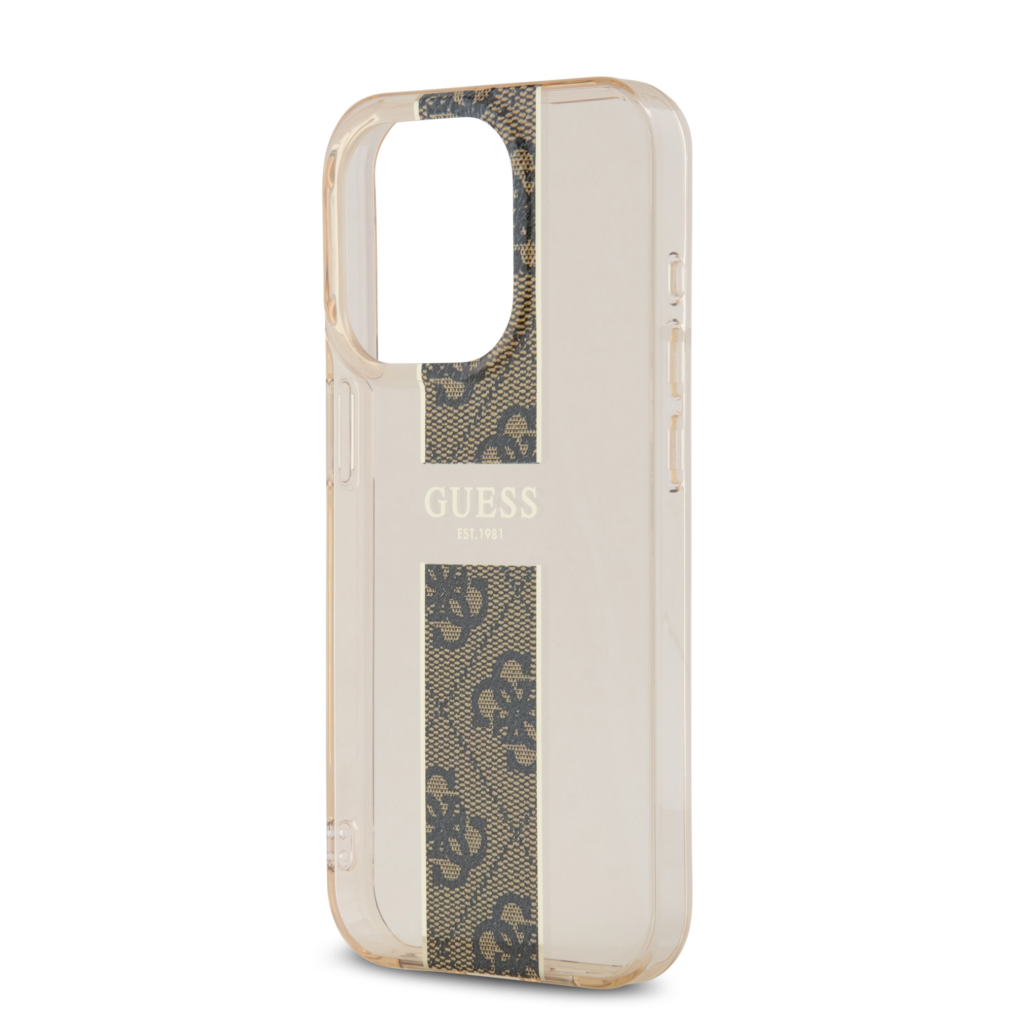 GUESS iPhone 15 Pro hoesje IML 4G Stripe - Bruin - detail 3