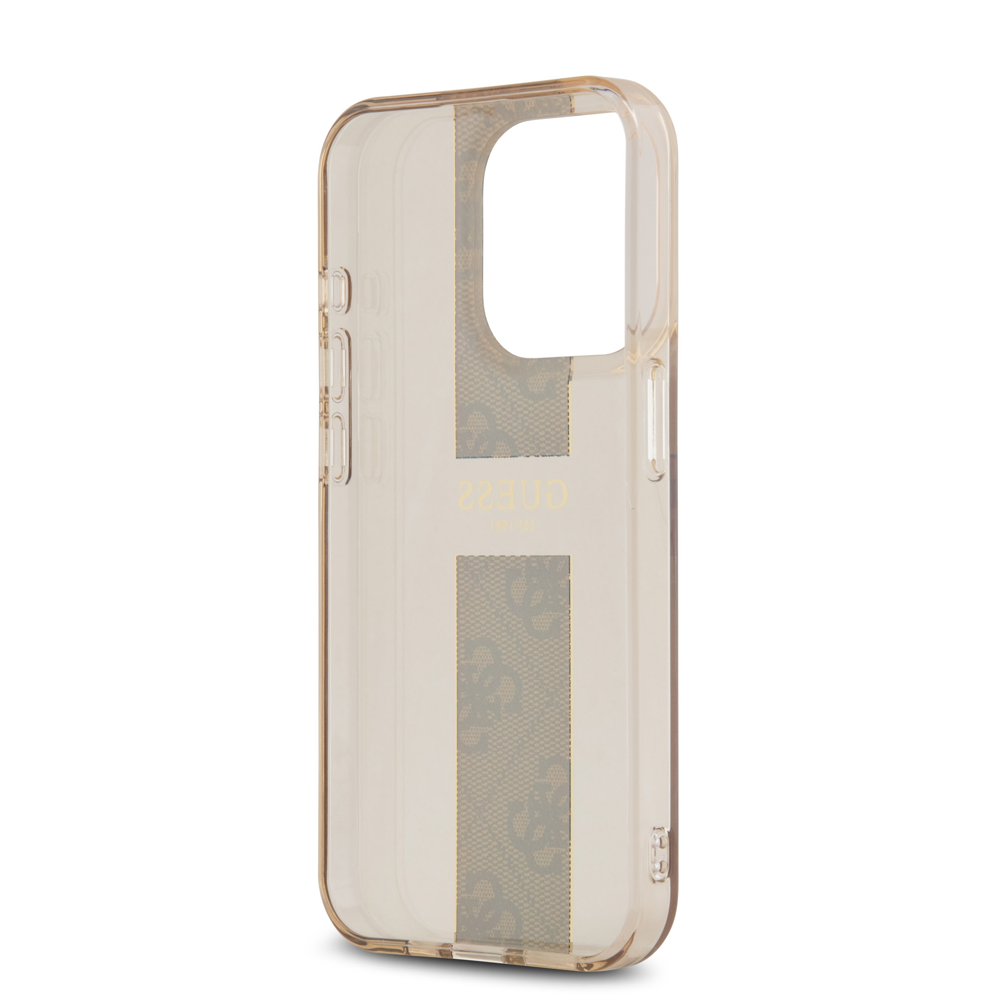 GUESS iPhone 15 Pro hoesje IML 4G Stripe - Bruin - detail 4