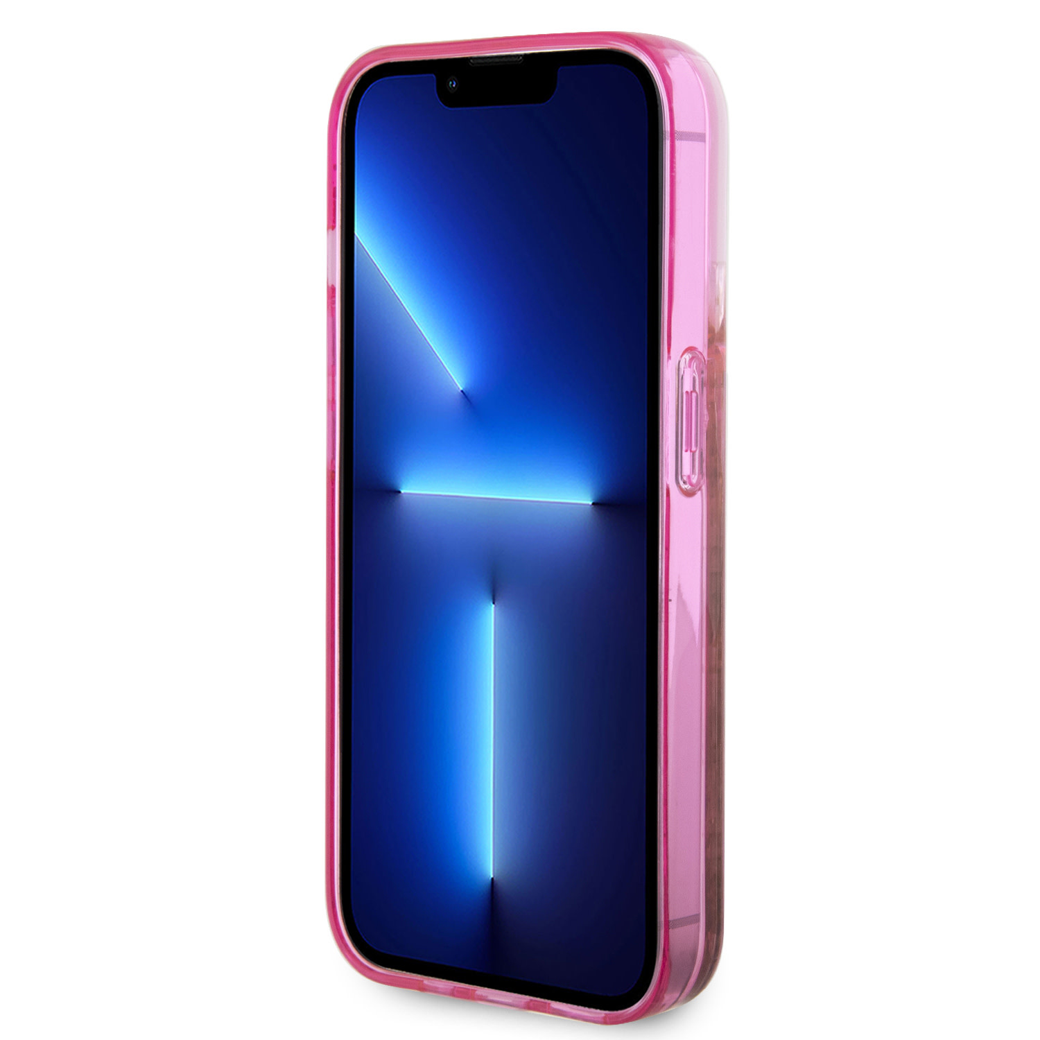 GUESS iPhone 15 Pro hoesje - Liquid Glitter - 4G Pattern - Roze - detail 5