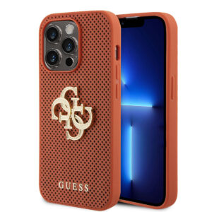 GUESS iPhone 15 Pro hoesje Perforated 4G - glitter - Oranje - productfoto