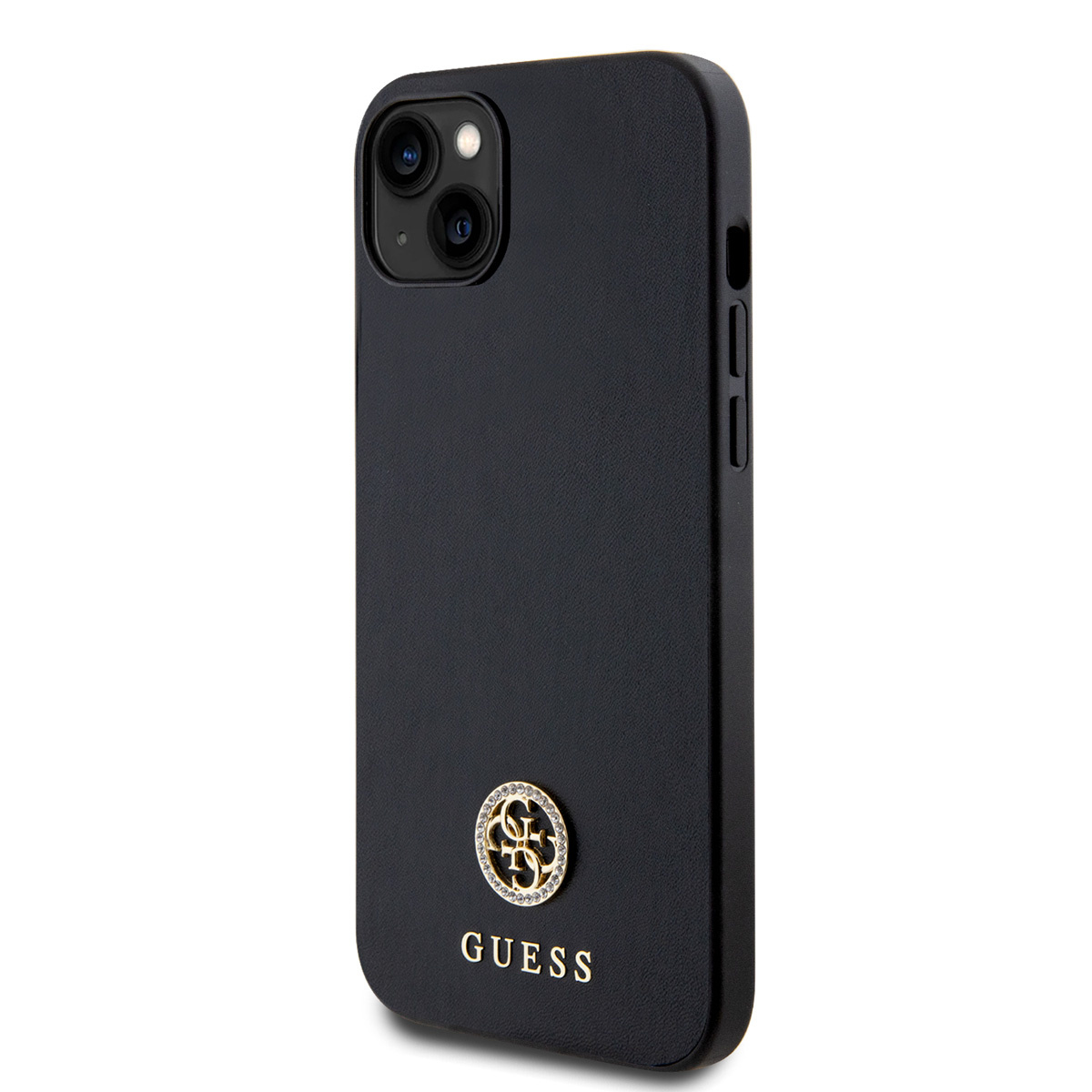 GUESS iPhone 15 Plus Hardcase hoesje - 4G Metal Logo - Strass - Zwart - detail 1