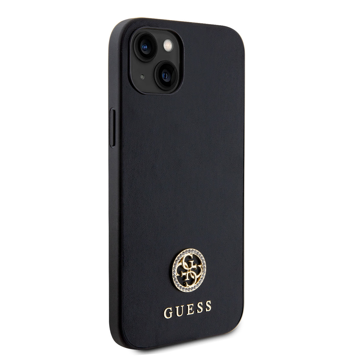 GUESS iPhone 15 Plus Hardcase hoesje - 4G Metal Logo - Strass - Zwart - detail 3