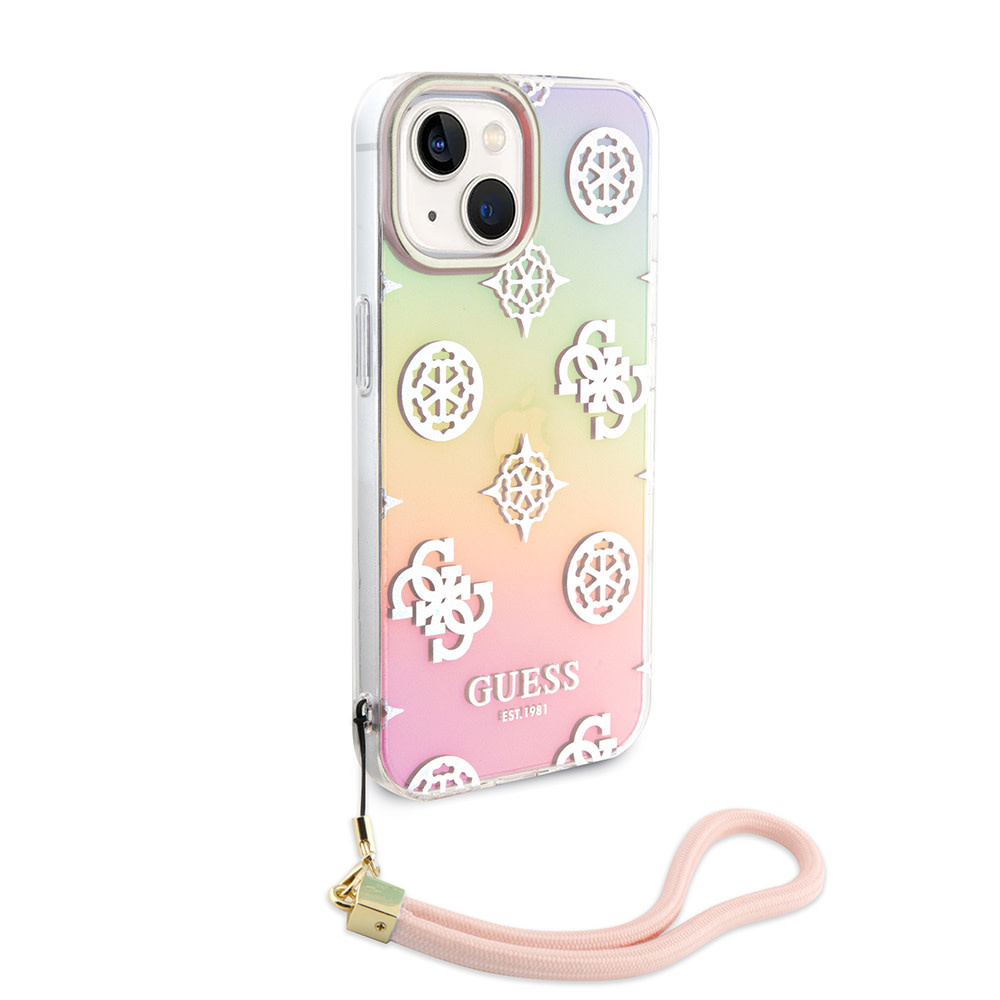 GUESS iPhone 15 hoesje ML IRIDESCENT GLITTER PEONY - Roze - detail 2