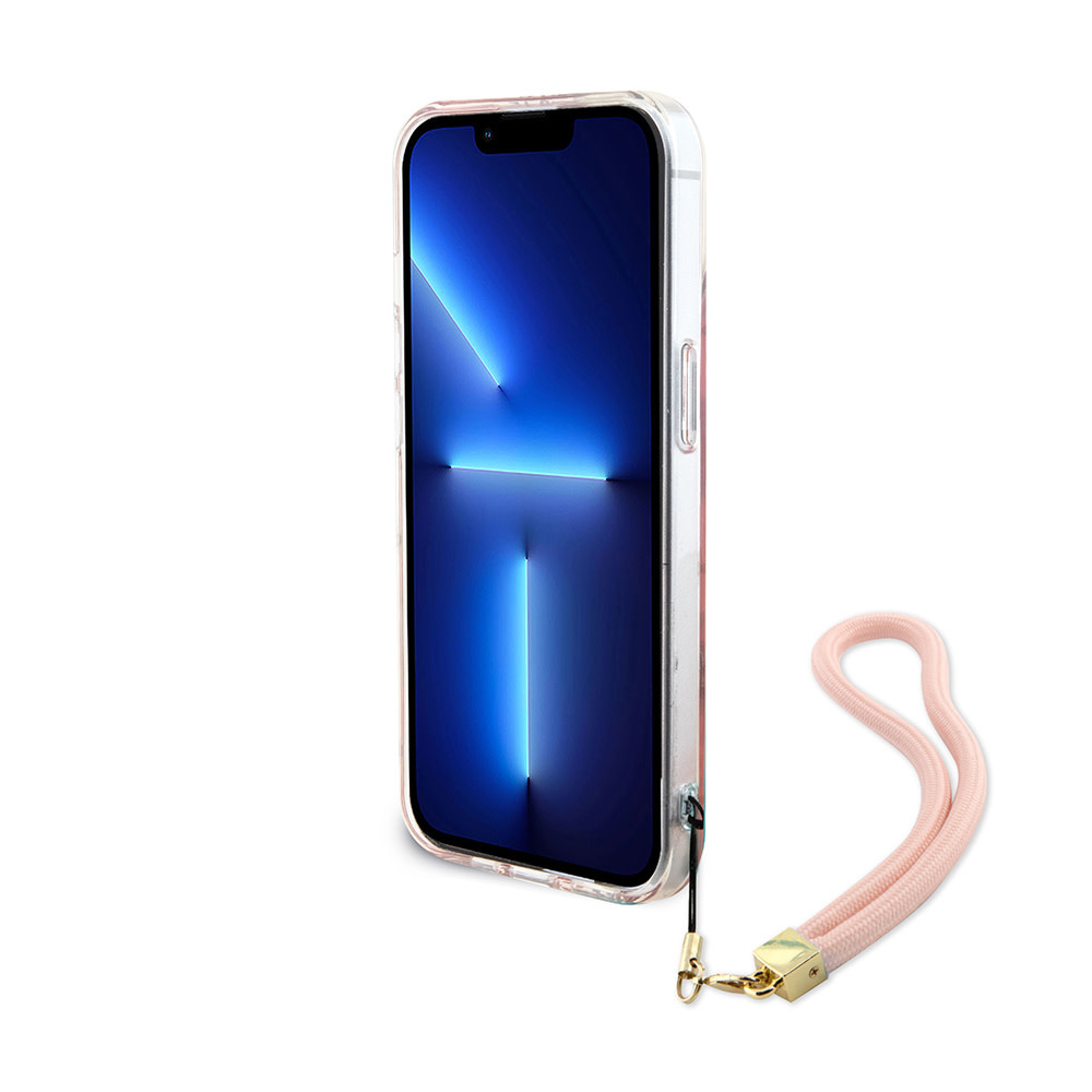GUESS iPhone 15 hoesje ML IRIDESCENT GLITTER PEONY - Roze - detail 3