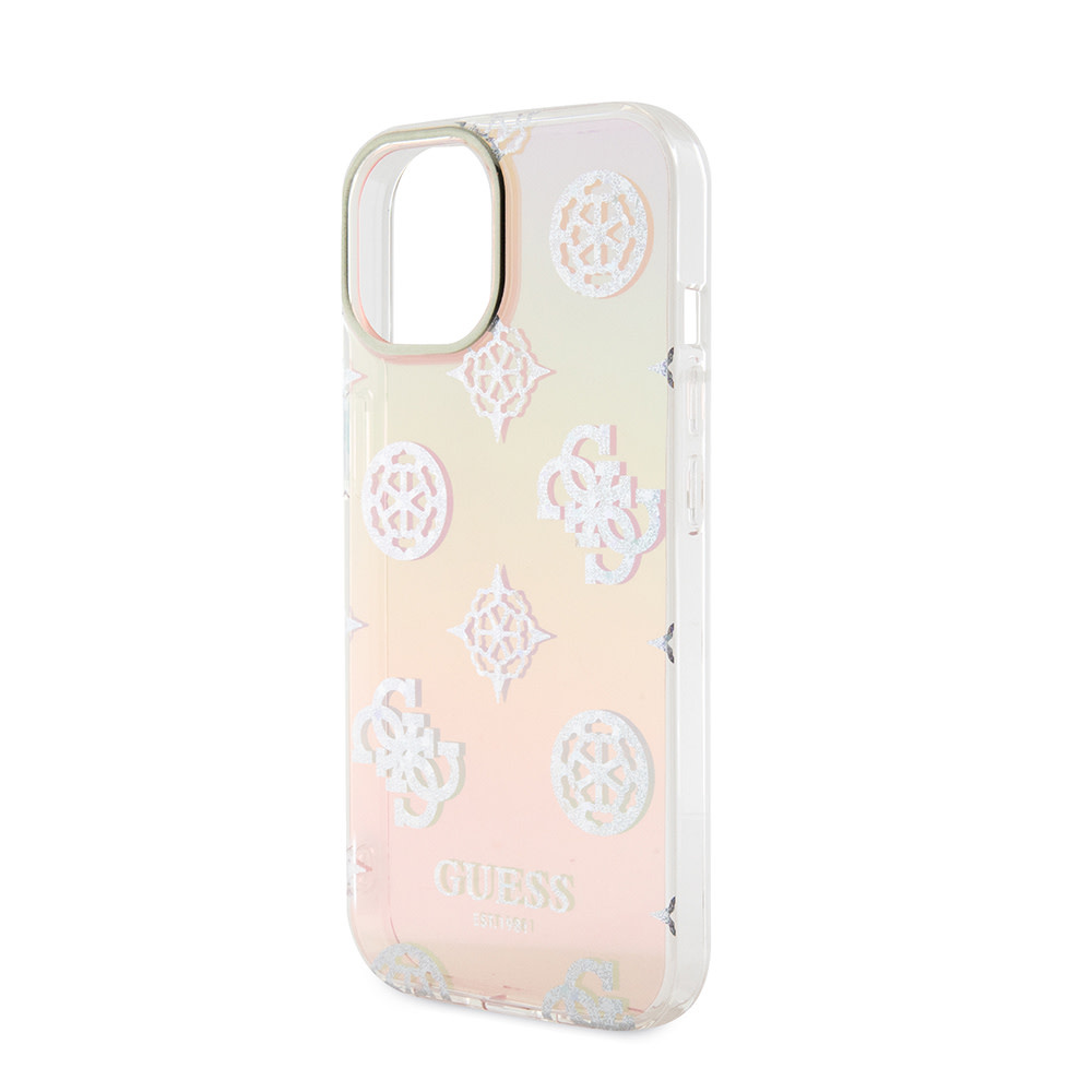 GUESS iPhone 15 hoesje ML IRIDESCENT GLITTER PEONY - Roze - detail 4