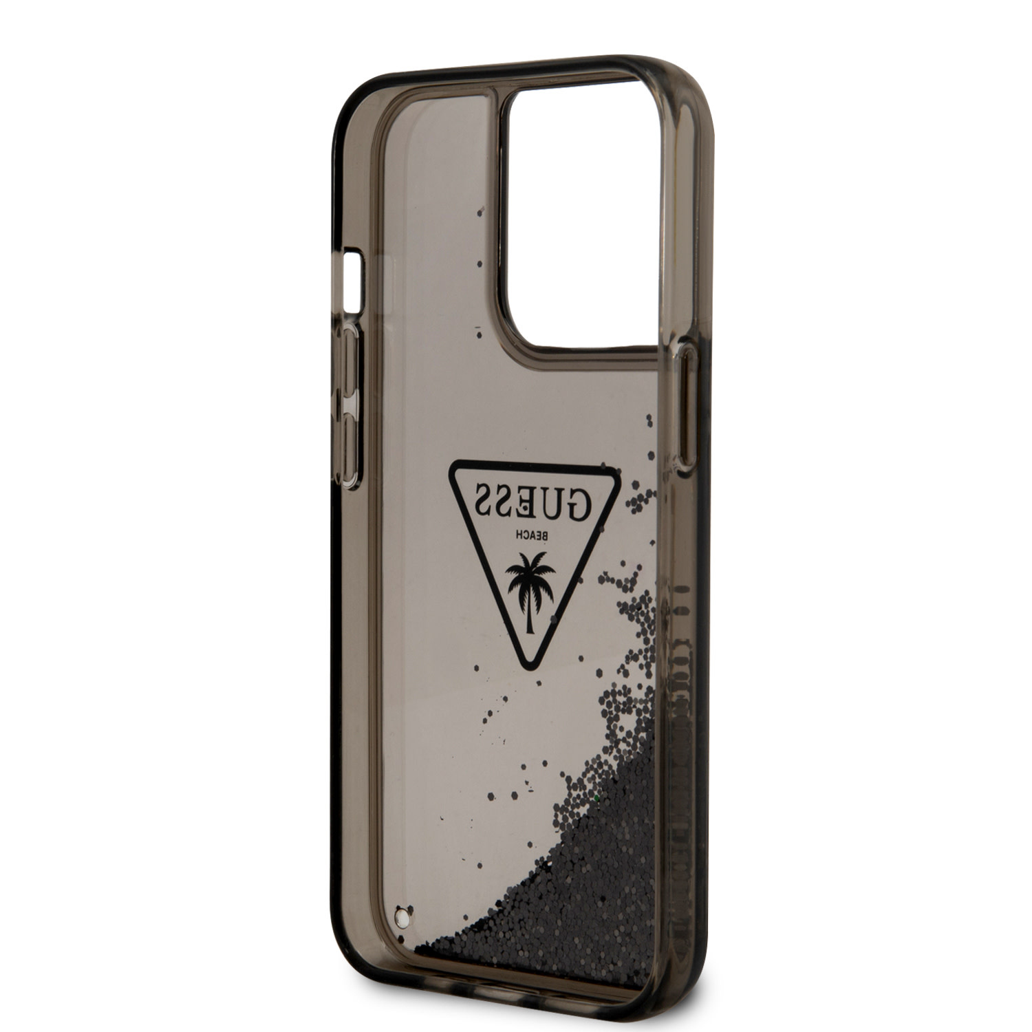 GUESS iPhone 15 Pro Max hoesje - Liquid Glitter - Translucent Logo - Zwart - detail 6