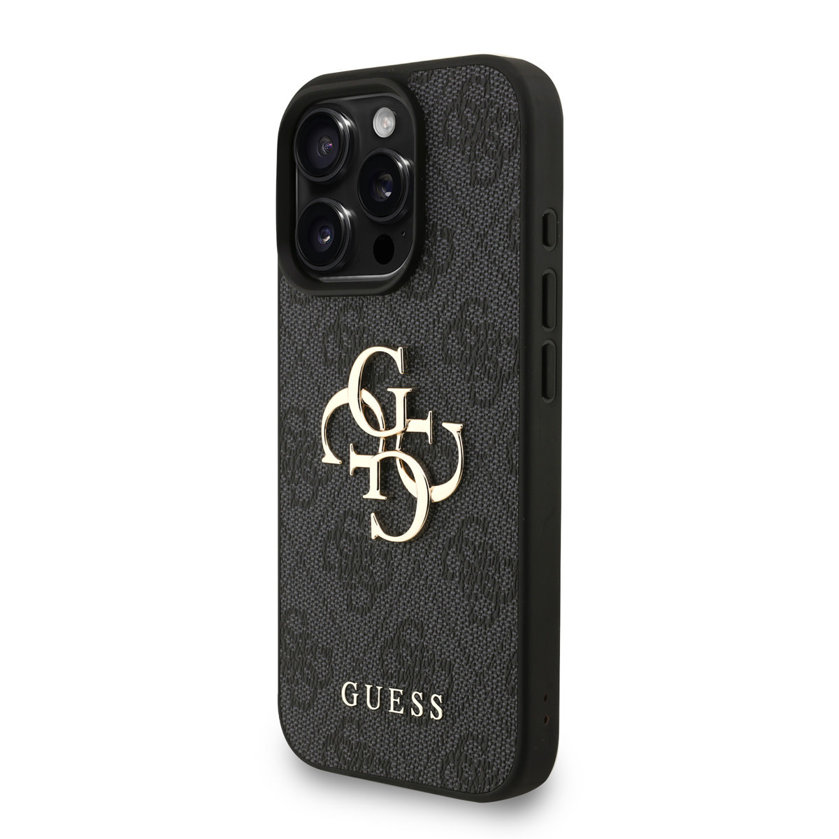 GUESS iPhone 16 Pro hoesje - MagSafe - 4G Classic Logo With Strap - Zwart - detail 2