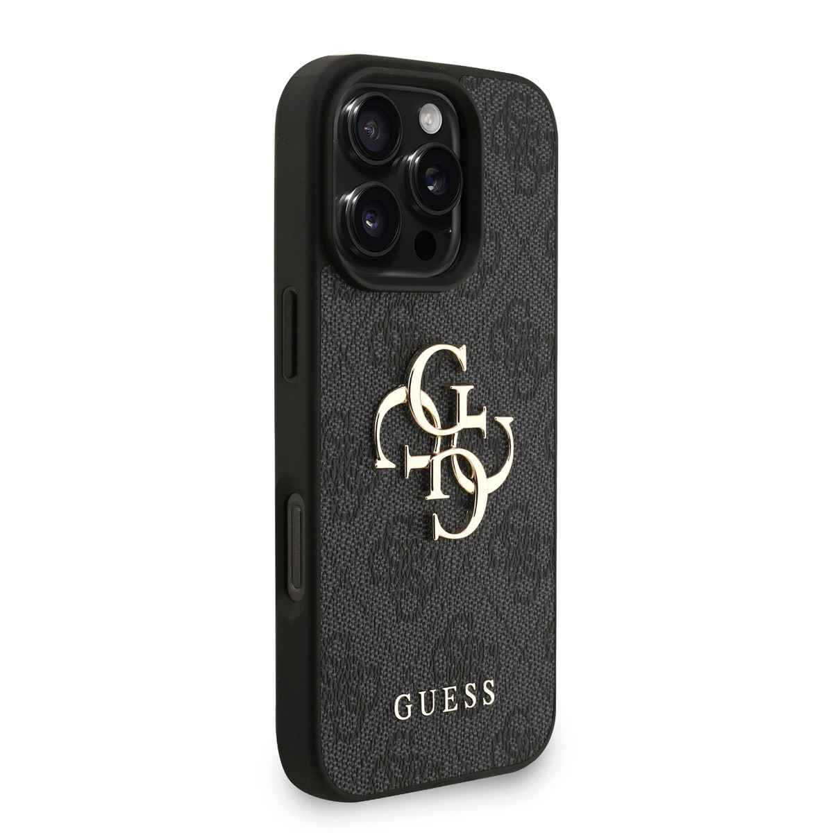 GUESS iPhone 16 Pro hoesje - MagSafe - 4G Classic Logo With Strap - Zwart - detail 3