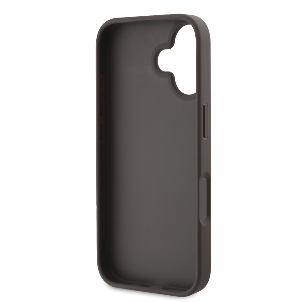 GUESS iPhone 16 hoesje - 4G - Big Metal Logo - Bruin - detail 5