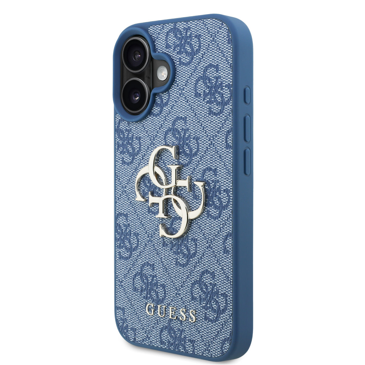 GUESS iPhone 16 hoesje - MagSafe - 4G Classic Logo With Strap - Blauw - detail 2
