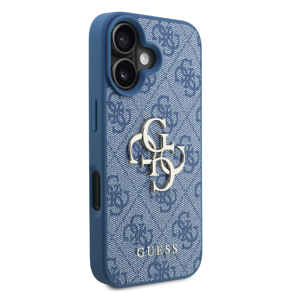 GUESS iPhone 16 hoesje - MagSafe - 4G Classic Logo With Strap - Blauw - detail 3