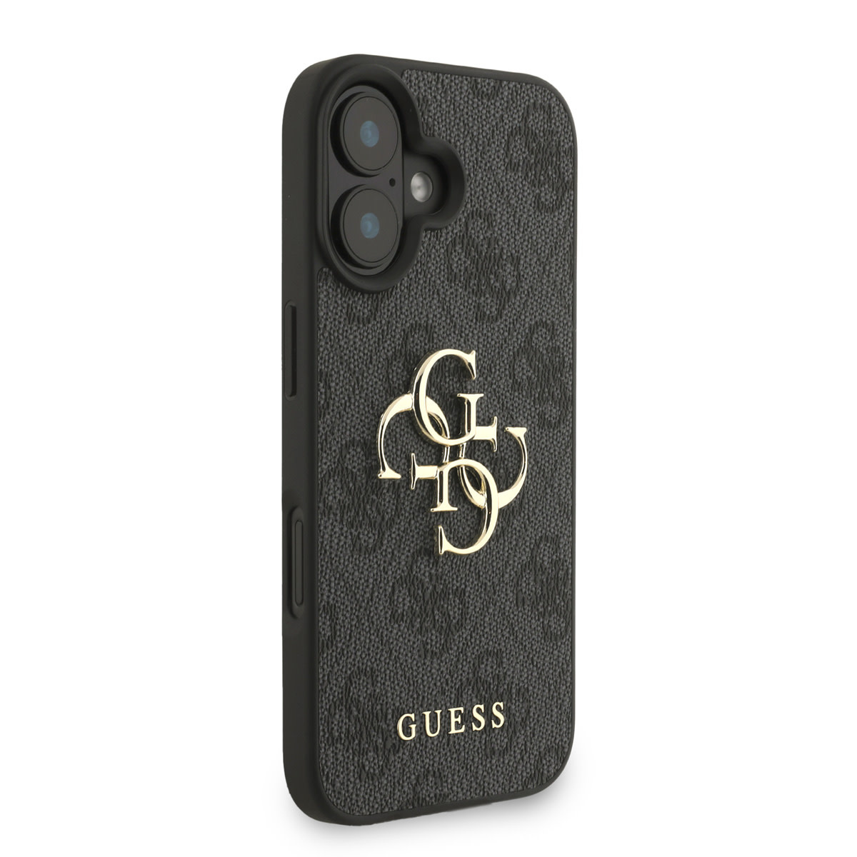 GUESS iPhone 16 hoesje - MagSafe - 4G Classic Logo With Strap - Zwart - detail 3