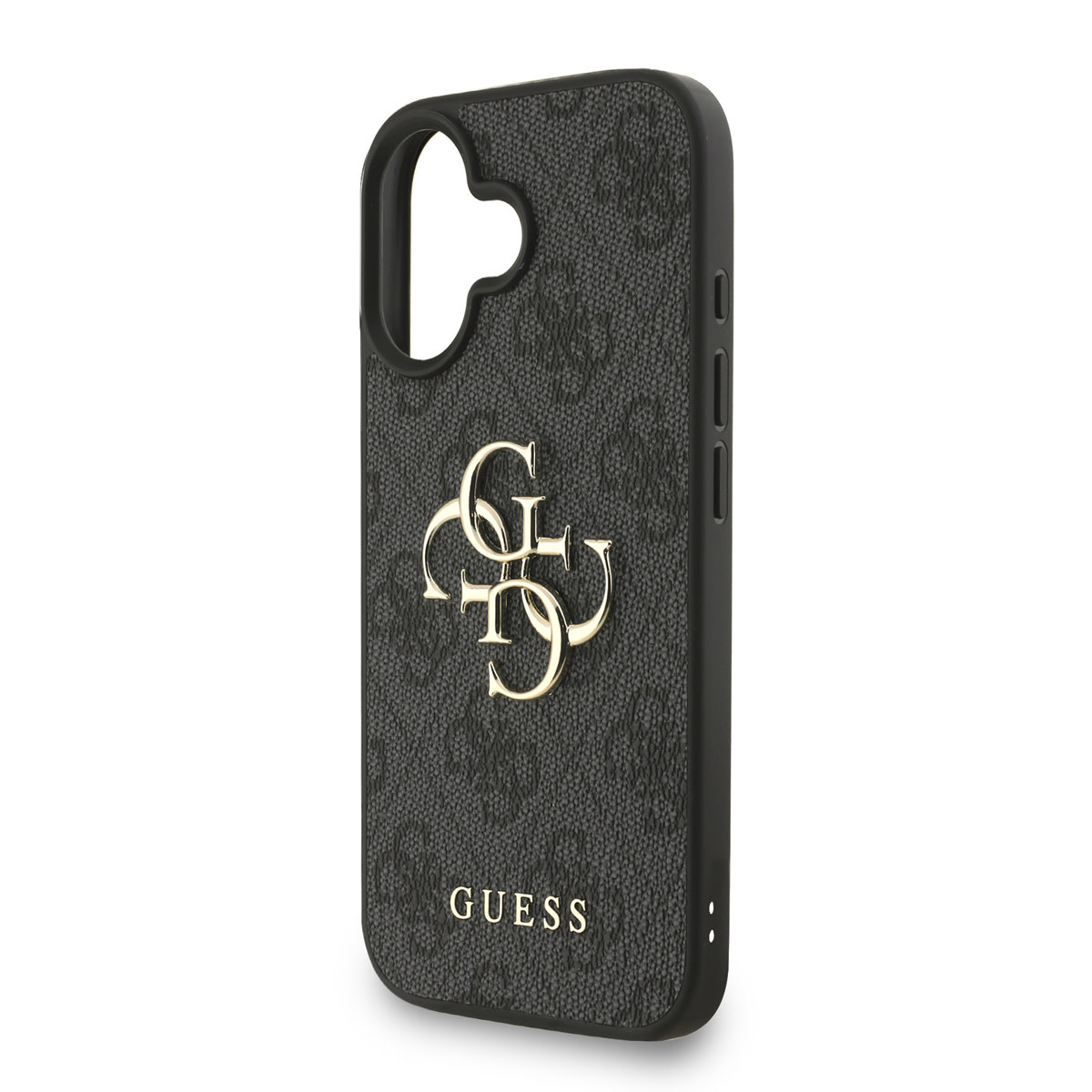 GUESS iPhone 16 hoesje - MagSafe - 4G Classic Logo With Strap - Zwart - detail 5
