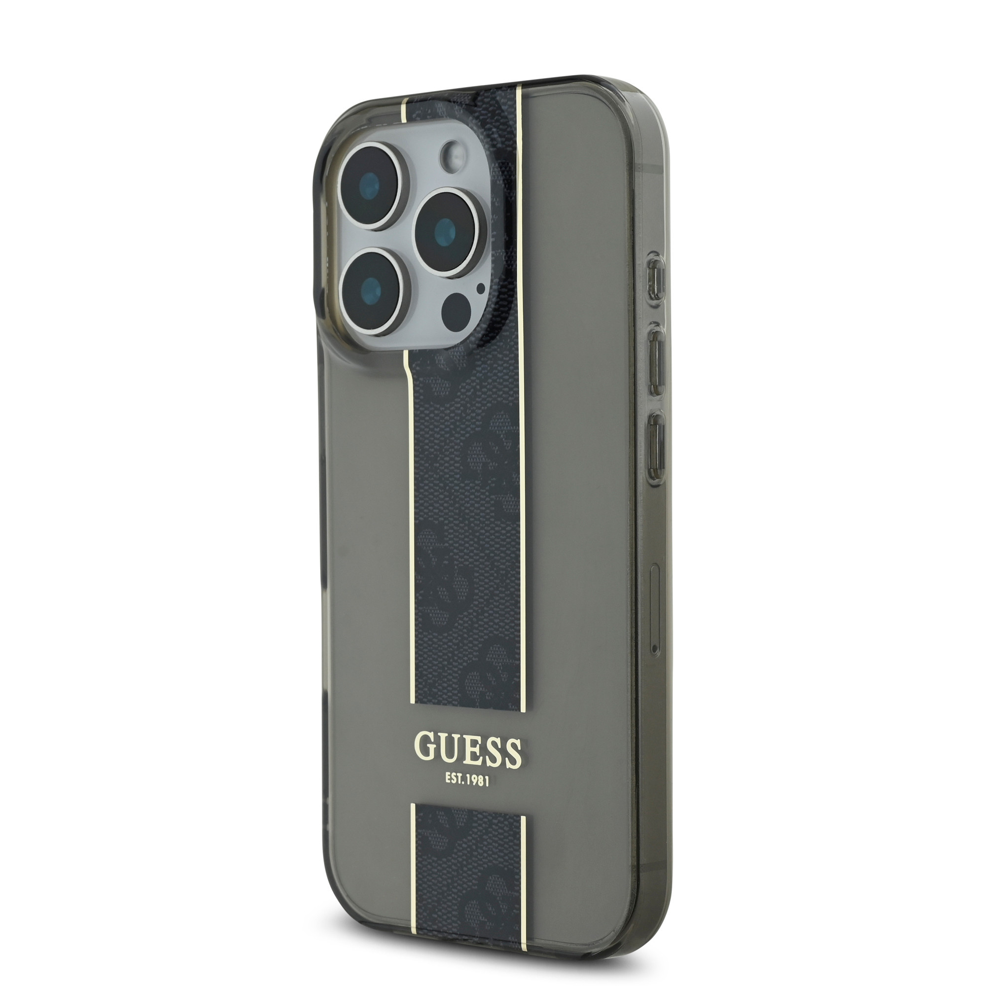 GUESS iPhone 16 Pro Max hoesje IML 4G Stripe - Zwart - detail 1