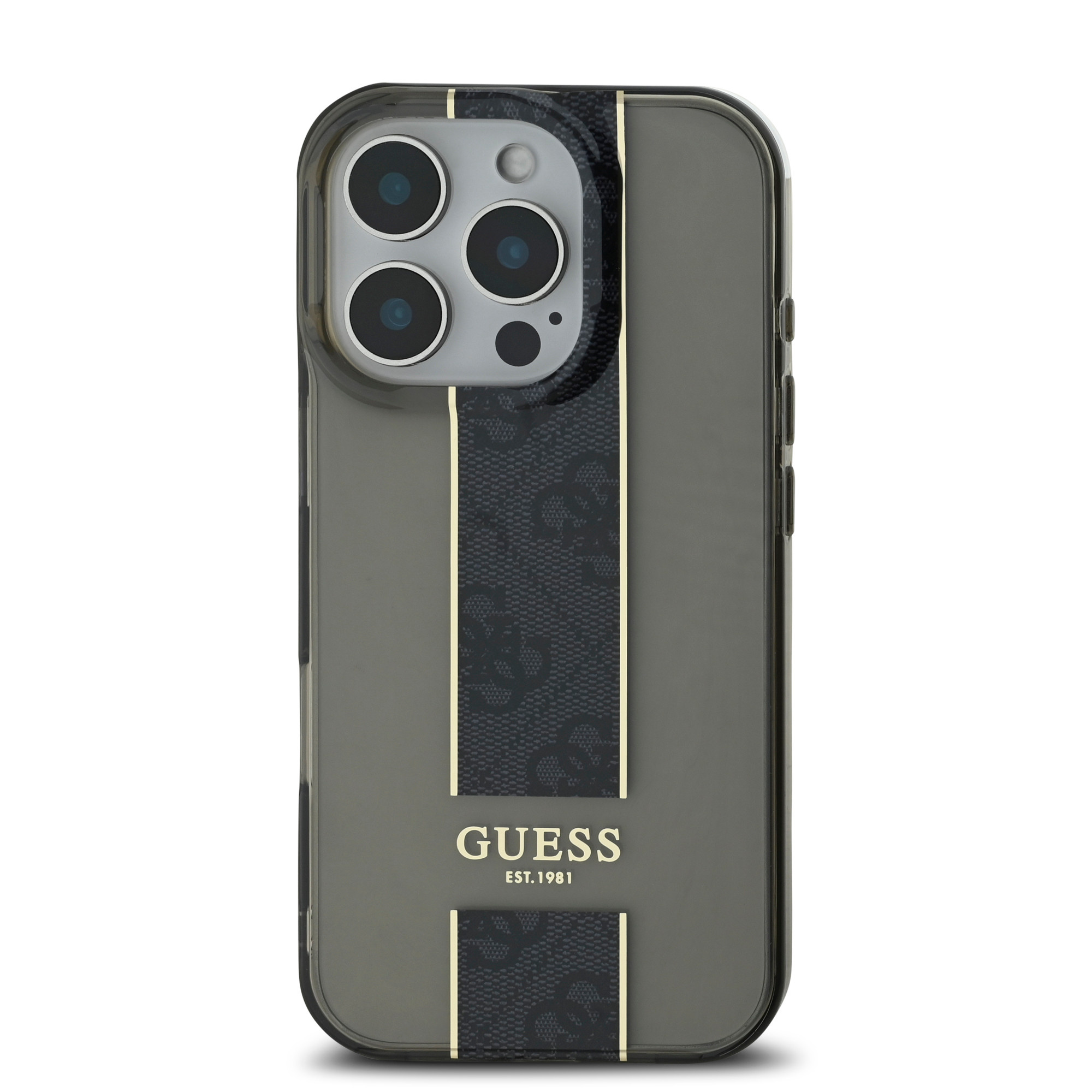 GUESS iPhone 16 Pro Max hoesje IML 4G Stripe - Zwart - detail 2