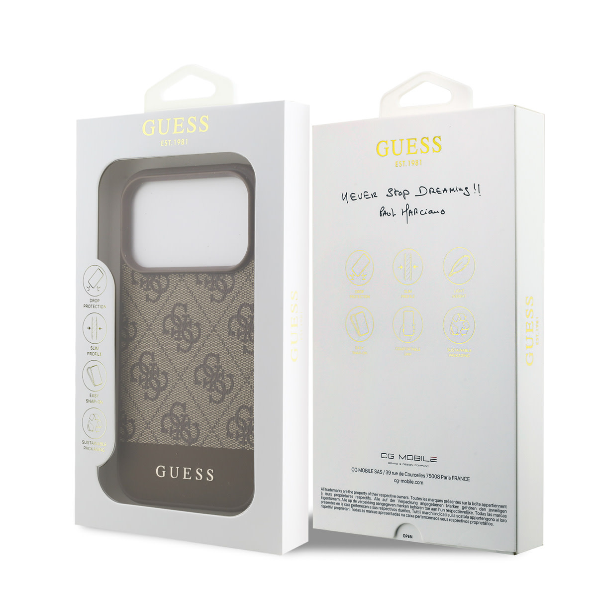 GUESS iPhone 17 Pro hoesje - 4G Bottom Stripe - Bruin - detail 7