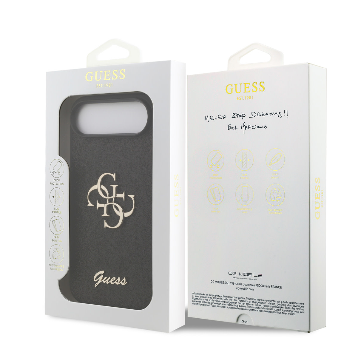 GUESS iPhone 17 Air hoesje - Big 4G - Fixed Glitter - Zwart - detail 7