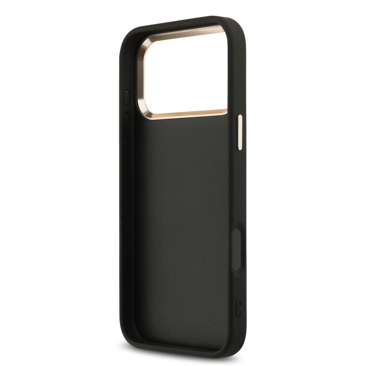 GUESS iPhone 17 Pro Max hoesje - 4G - Big Metal Logo - Gold Edge - Zwart - detail 5