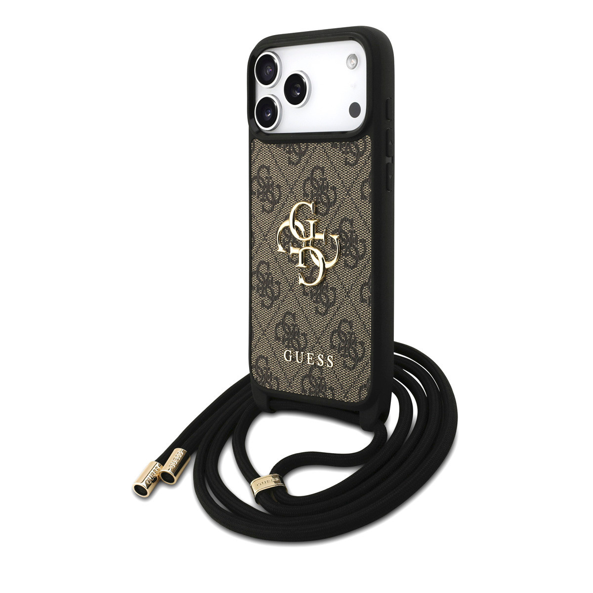 GUESS iPhone 17 Pro Max hoesje - Crossbody 4G Big Logo - Cord Strap - Bruin - detail 1