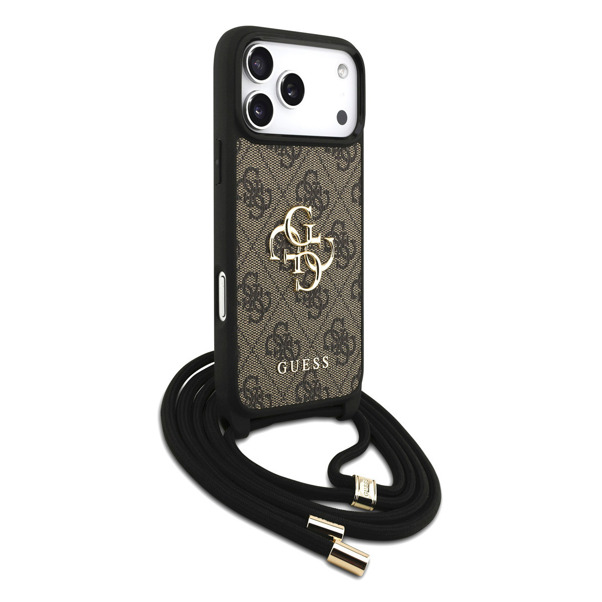 GUESS iPhone 17 Pro Max hoesje - Crossbody 4G Big Logo - Cord Strap - Bruin - detail 2