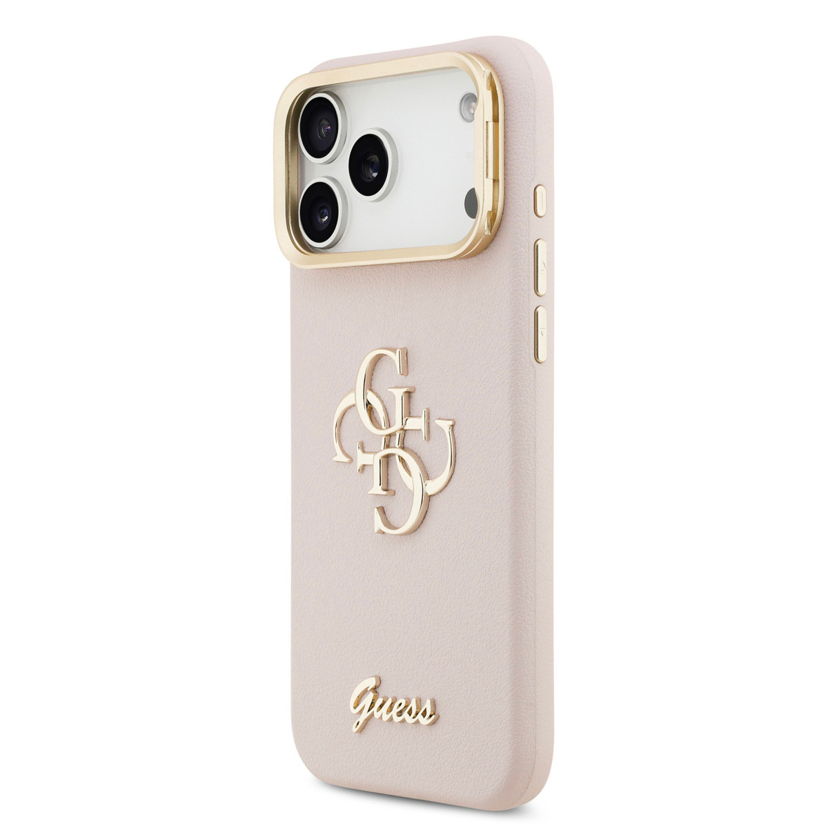 GUESS iPhone 17 Pro Max hoesje - HC Grained PU Big 4G & Stand Camera - Roze - detail 3