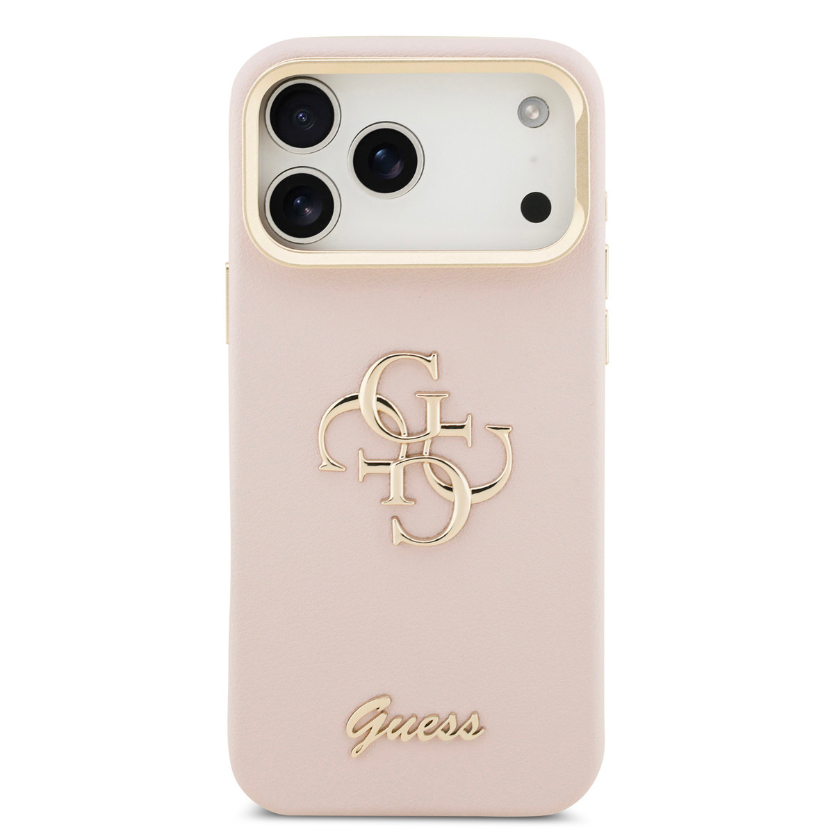 GUESS iPhone 17 Pro Max hoesje - HC Grained PU Big 4G & Stand Camera - Roze - detail 1