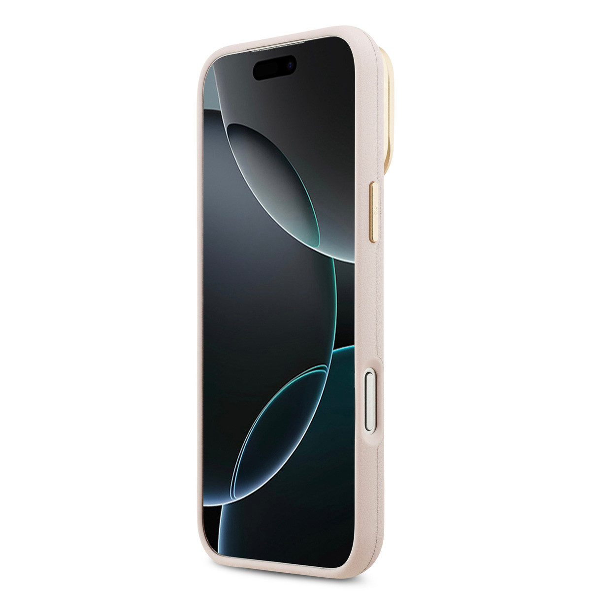 GUESS iPhone 17 Pro Max hoesje - HC Grained PU Big 4G & Stand Camera - Roze - detail 5