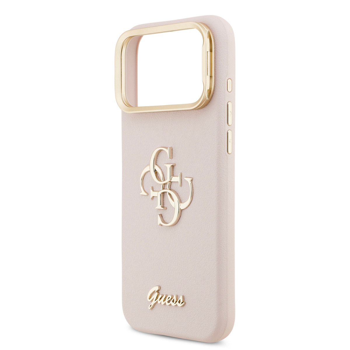 GUESS iPhone 17 Pro Max hoesje - HC Grained PU Big 4G & Stand Camera - Roze - detail 4