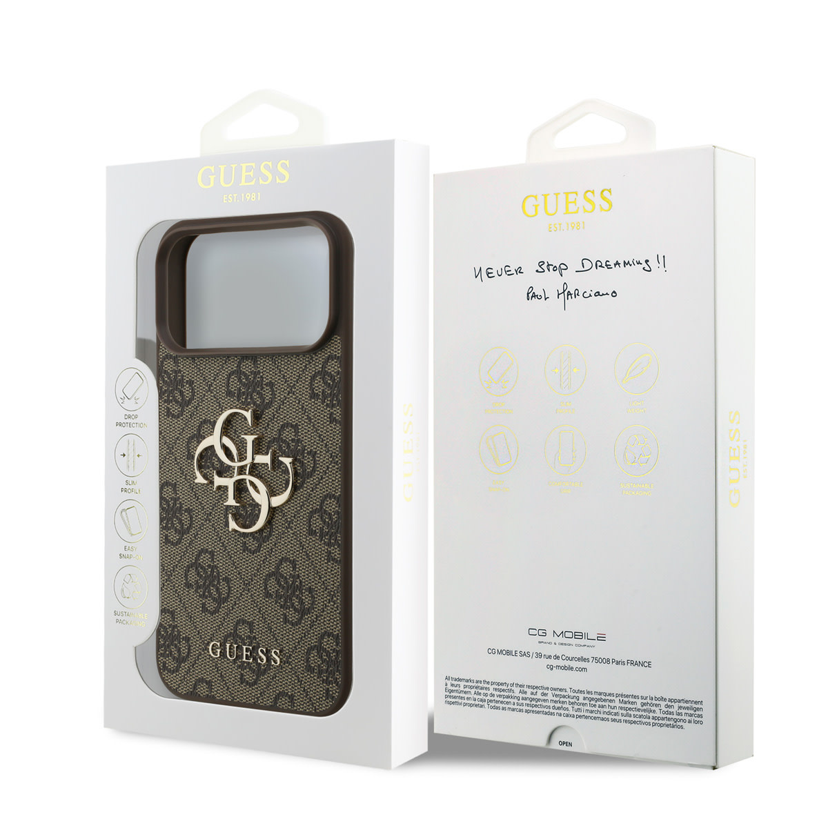GUESS iPhone 18 Pro hoesje - HC 4G PU Big Logo - Bruin - detail 7