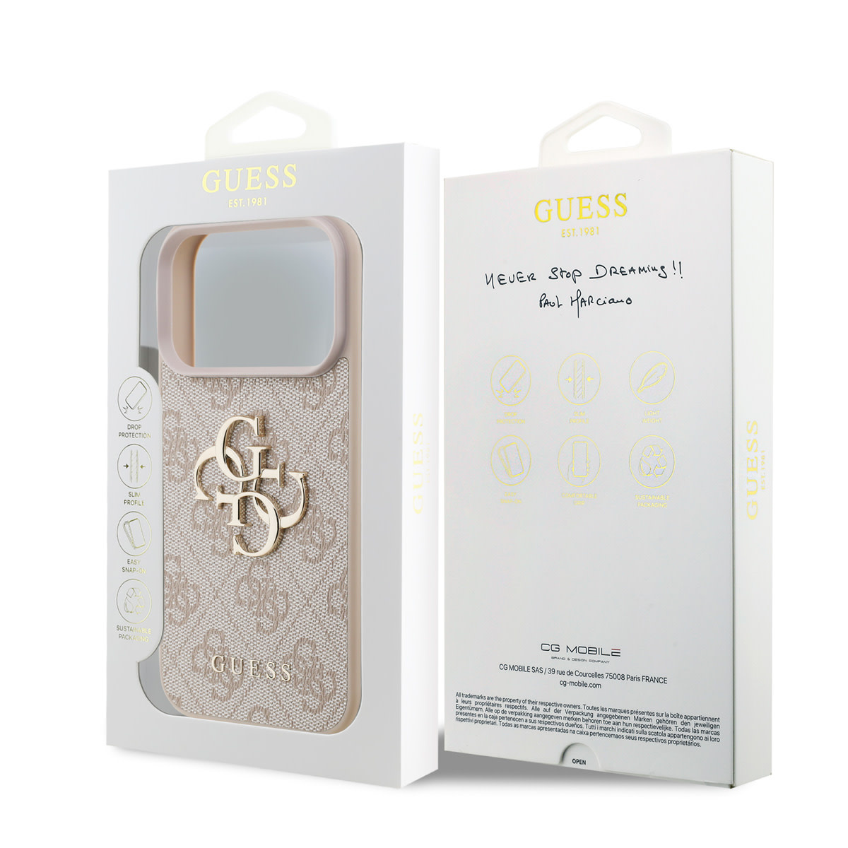 GUESS iPhone 18 Pro hoesje - HC 4G PU Big Logo - Roze - detail 7