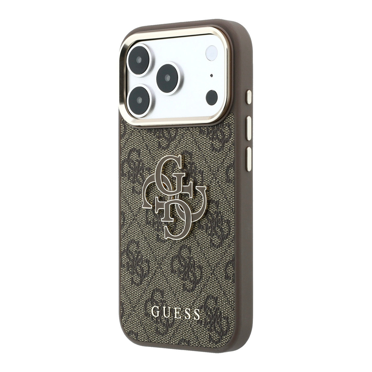 GUESS iPhone 18 Pro hoesje - HC 4G PU & Big Resin Logo - Bruin - detail 1