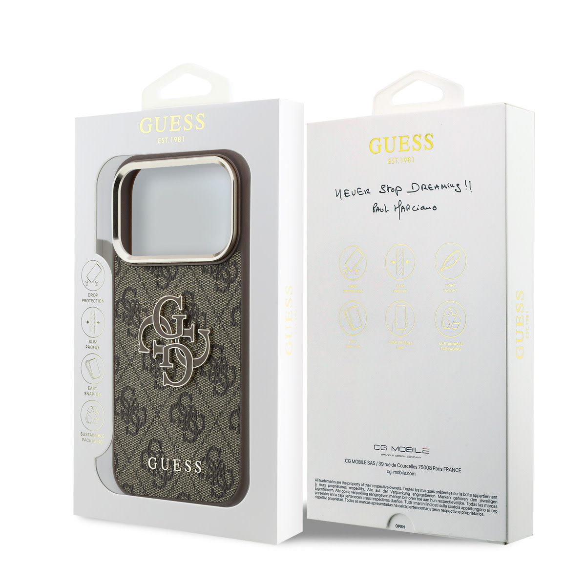 GUESS iPhone 18 Pro hoesje - HC 4G PU & Big Resin Logo - Bruin - detail 7