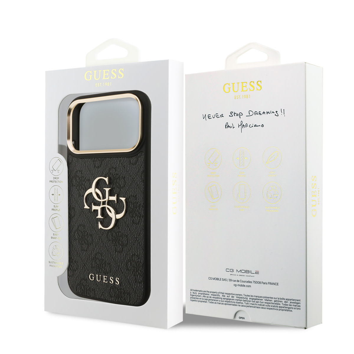GUESS iPhone 18 Pro Max hoesje - HC 4G PU With Big 4G Classic Logo GD - Zwart - detail 7