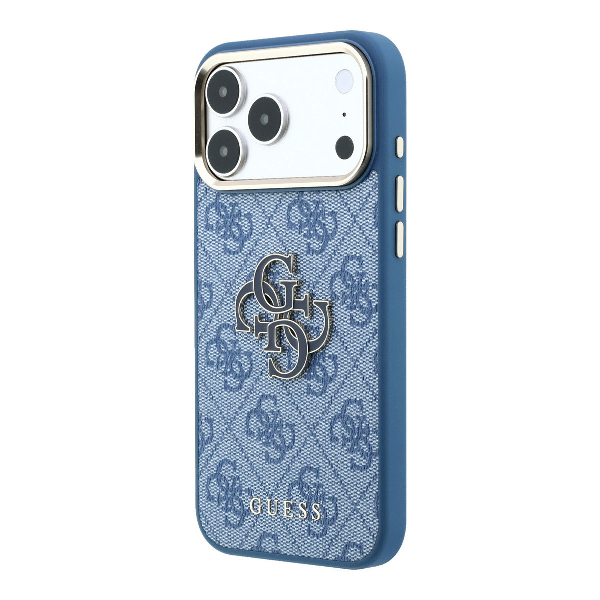 GUESS iPhone 18 Pro Max hoesje - HC 4G PU & Big Resin Logo - Lichtblauw - detail 1