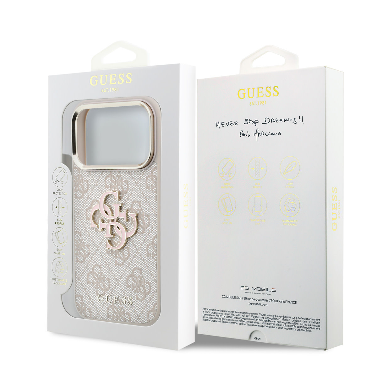 GUESS iPhone 18 Pro Max hoesje - HC 4G PU & Big Resin Logo - Roze - detail 7