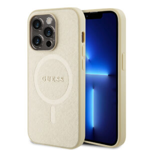 GUESS iPhone 14 Pro hoesje Saffiano - Beige - productfoto