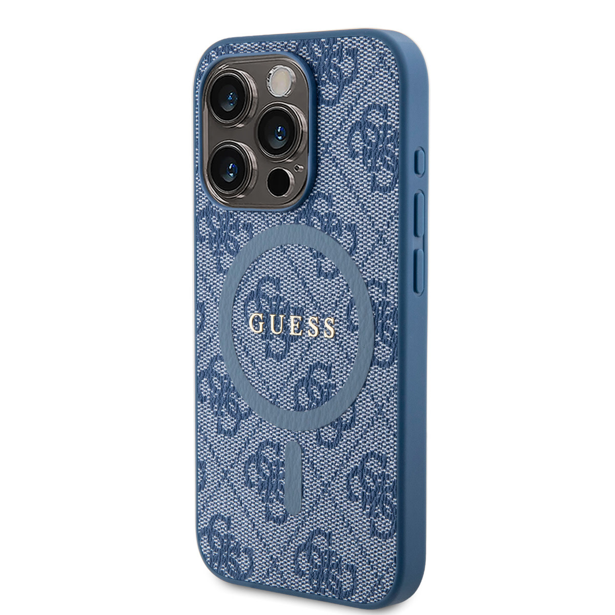 GUESS iPhone 15 Pro hoesje - MagSafe - 4G Classic Logo - Blauw - detail 1