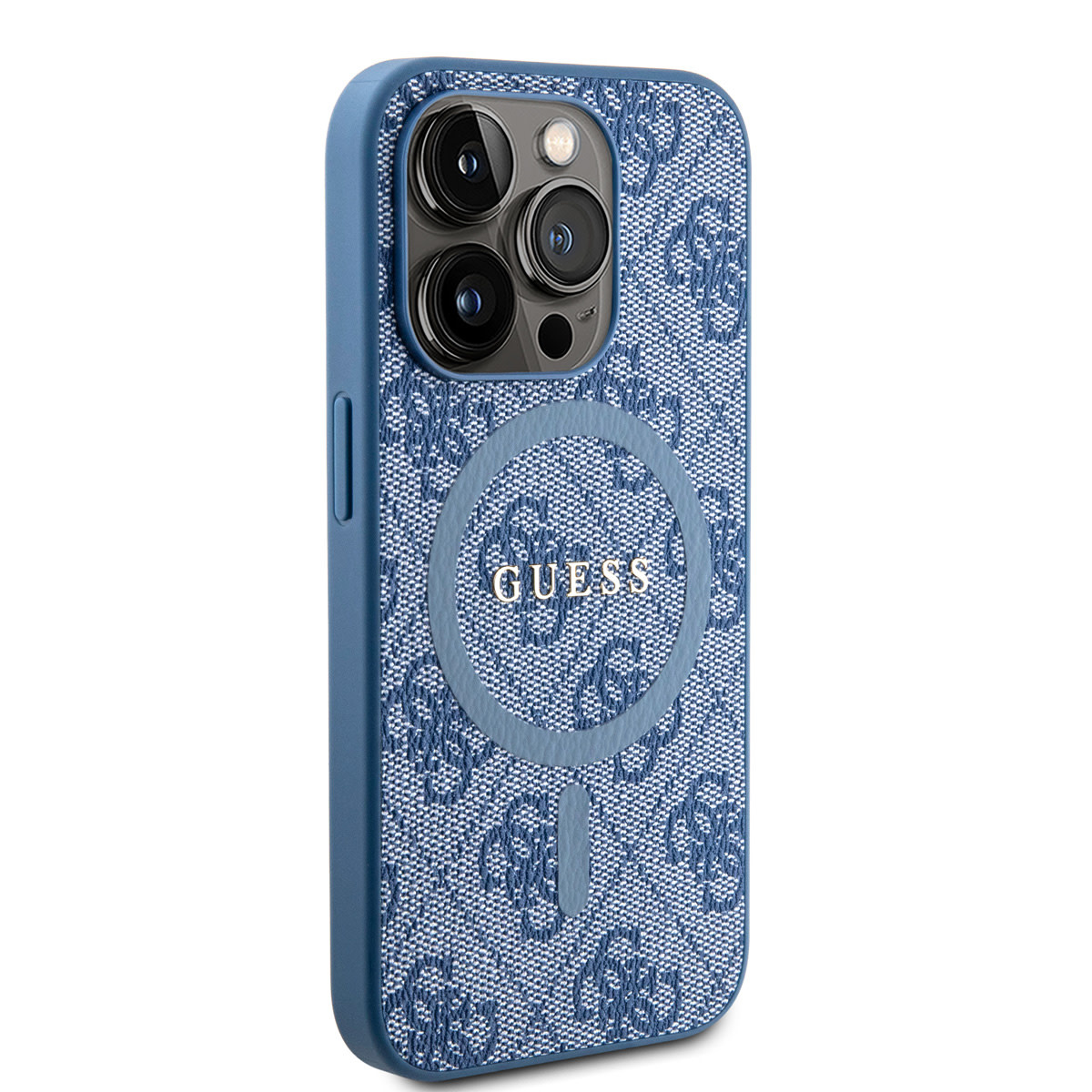 GUESS iPhone 15 Pro hoesje - MagSafe - 4G Classic Logo - Blauw - detail 3