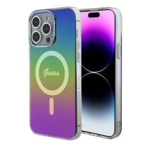 GUESS iPhone 15 Pro hoesje - Magsafe - Iridescent - Zwart - productfoto