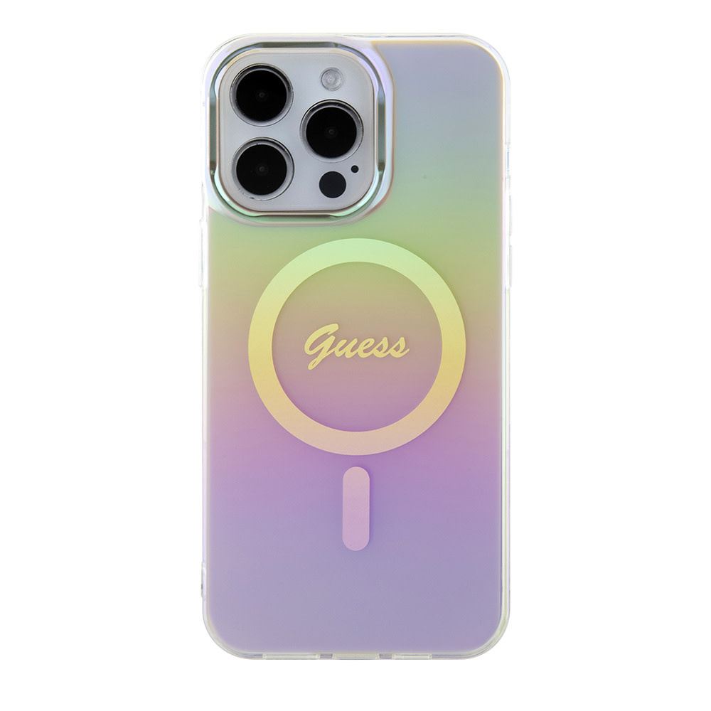 GUESS iPhone 15 Pro hoesje Magsafe iridescent - Roze - detail 2
